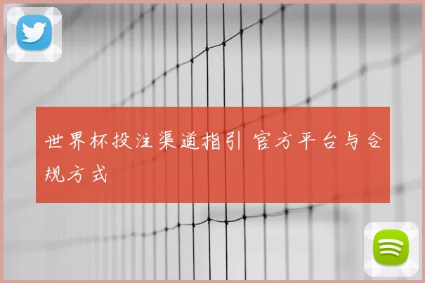 世界杯投注渠道指引 官方平台与合规方式