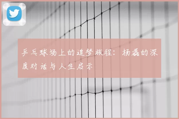 乒乓球场上的追梦旅程：杨磊的深度对话与人生启示